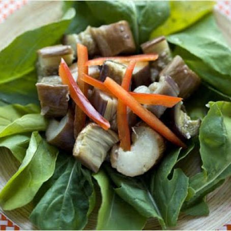 COLD EGGPLANT w/SESAME & SOY DRESSING
